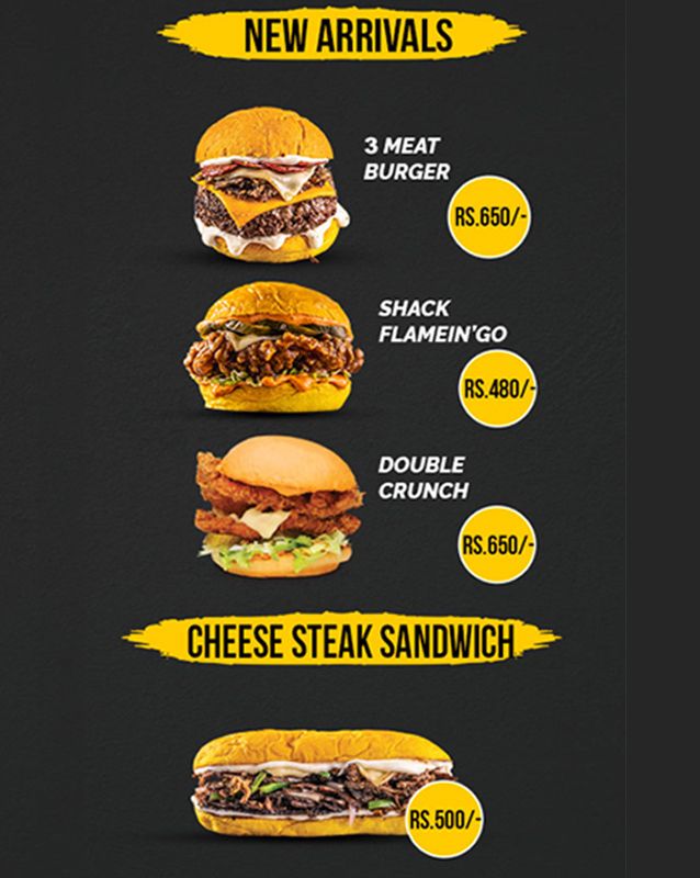 The Burger Shack menu