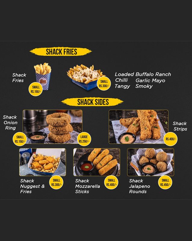 The Burger Shack menu