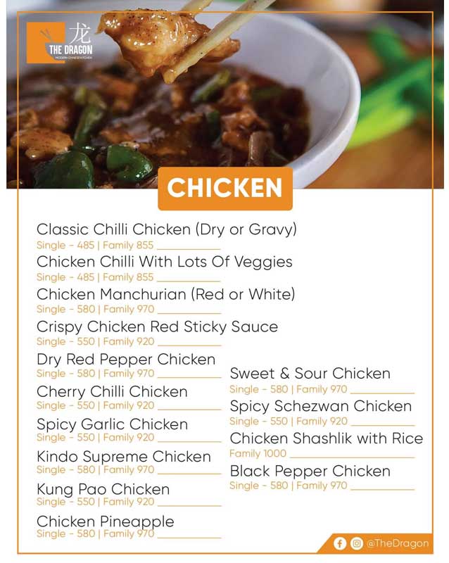 The Dragon - Modern Chinese Kitchen menu