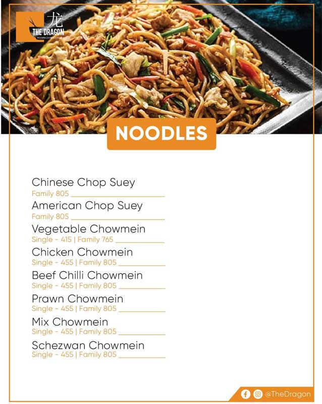 The Dragon - Modern Chinese Kitchen menu