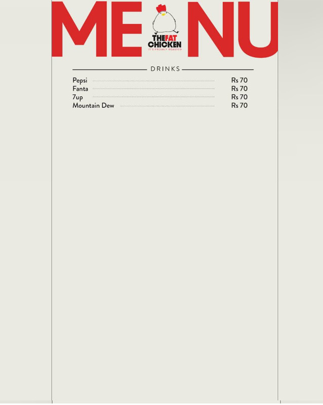The Fat Chicken menu