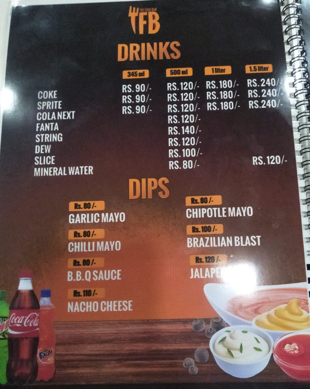 The Food Bar menu