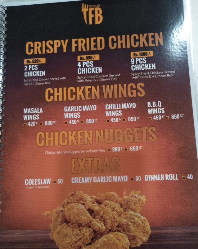 The Food Bar menu