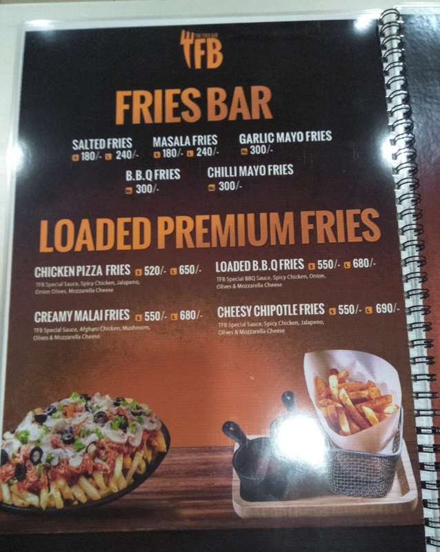The Food Bar menu