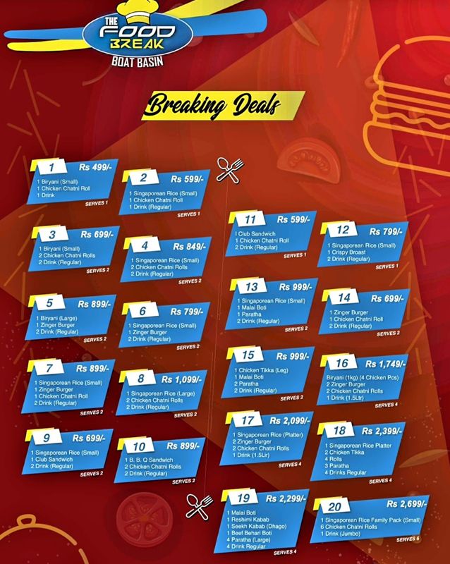 The Food Break menu