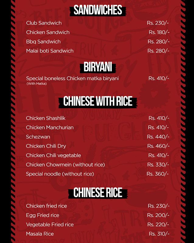 The Food Mart menu