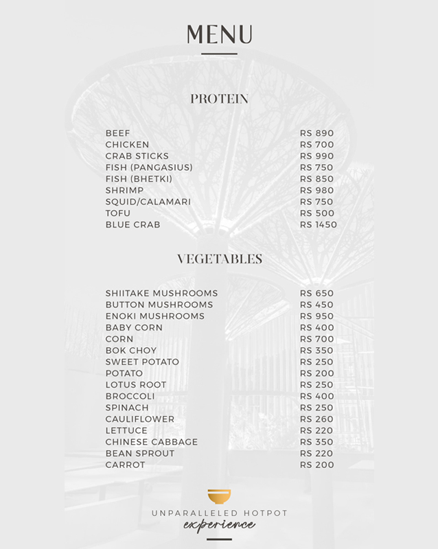 The Hotpot Ministry menu