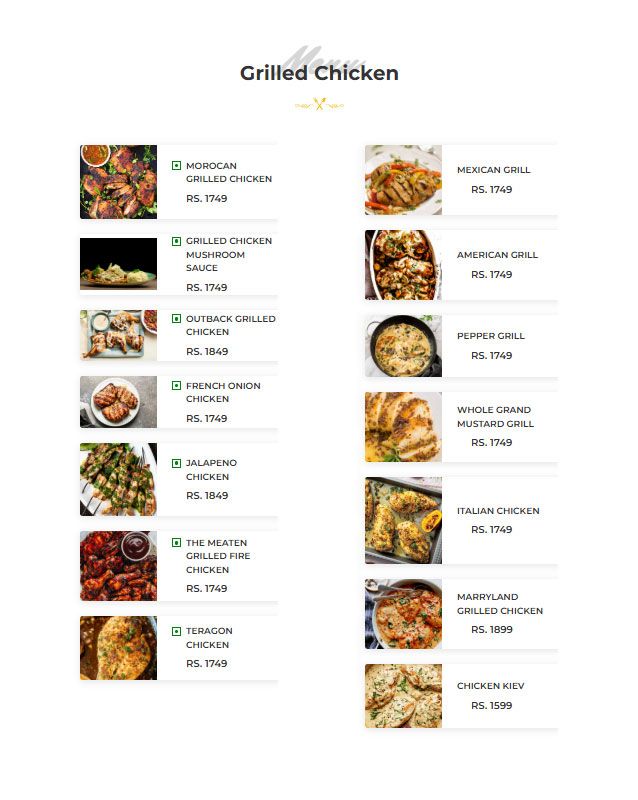 The Meaten Steak House menu
