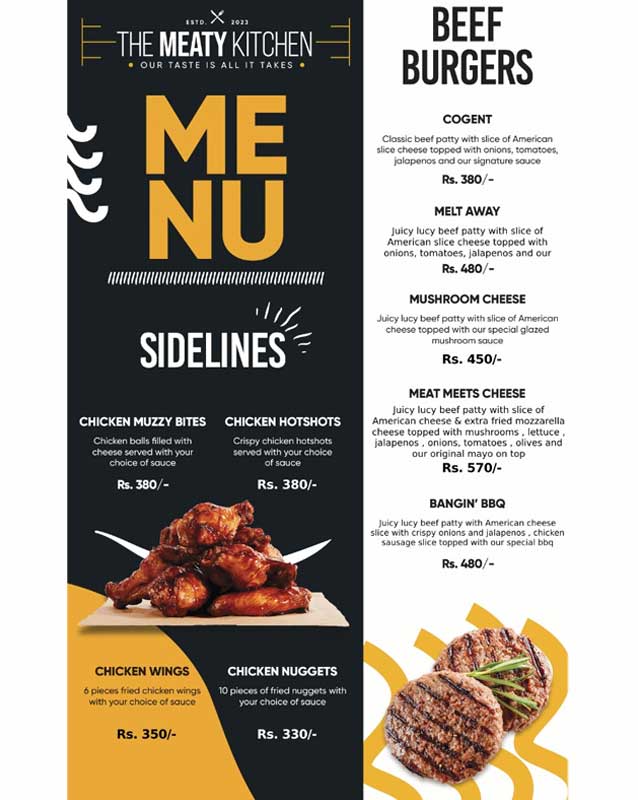The Meaty Kitchen menu