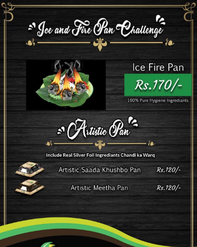 The Panwala menu