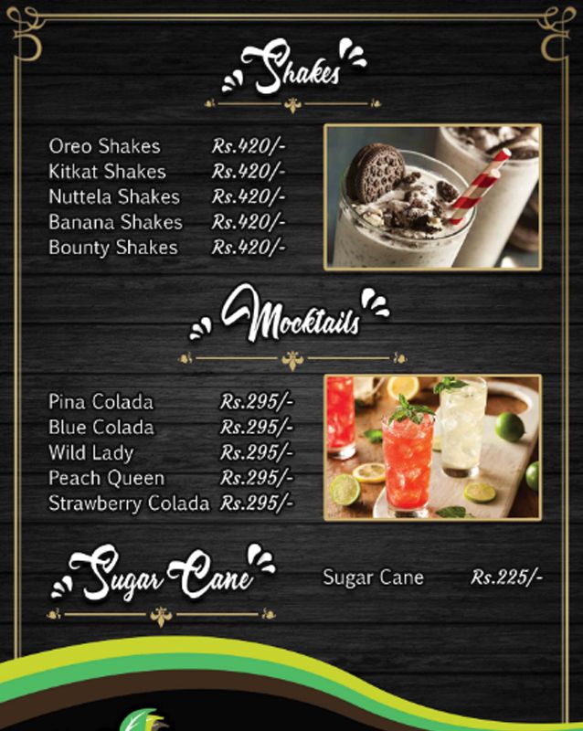 The Panwala menu