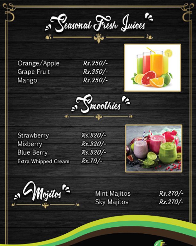 The Panwala menu
