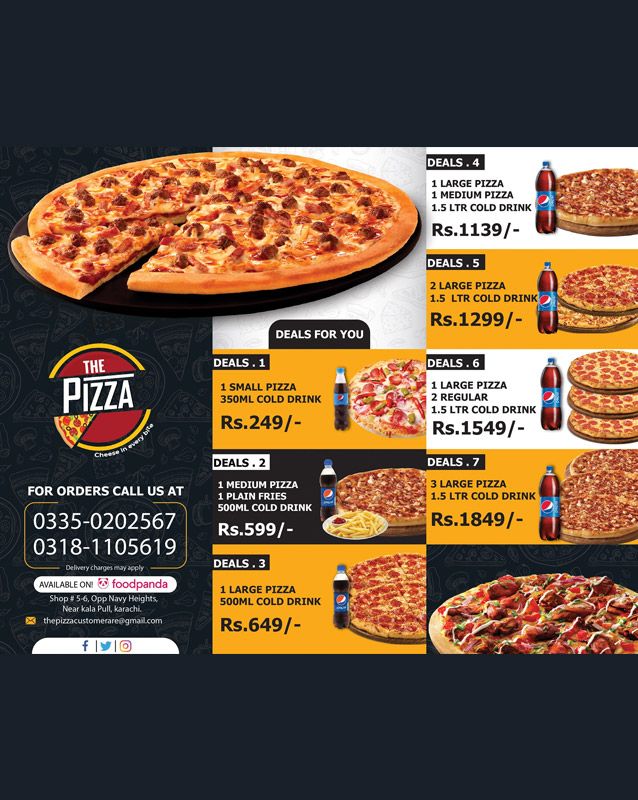 The Pizza menu