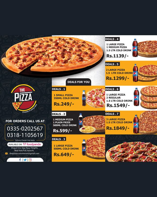 The Pizza menu