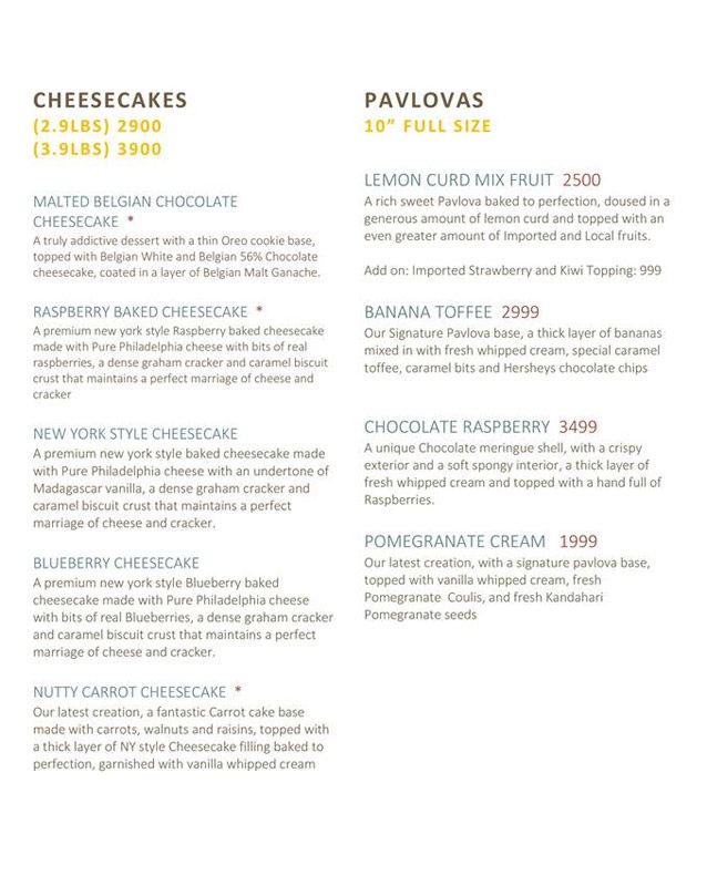 The Poached Pear menu