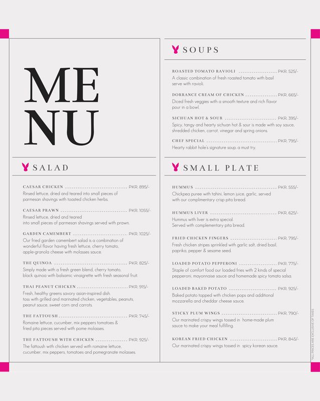 The Rabbit Hole menu