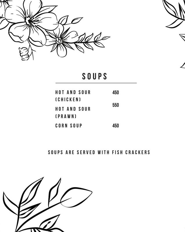 The Samui menu