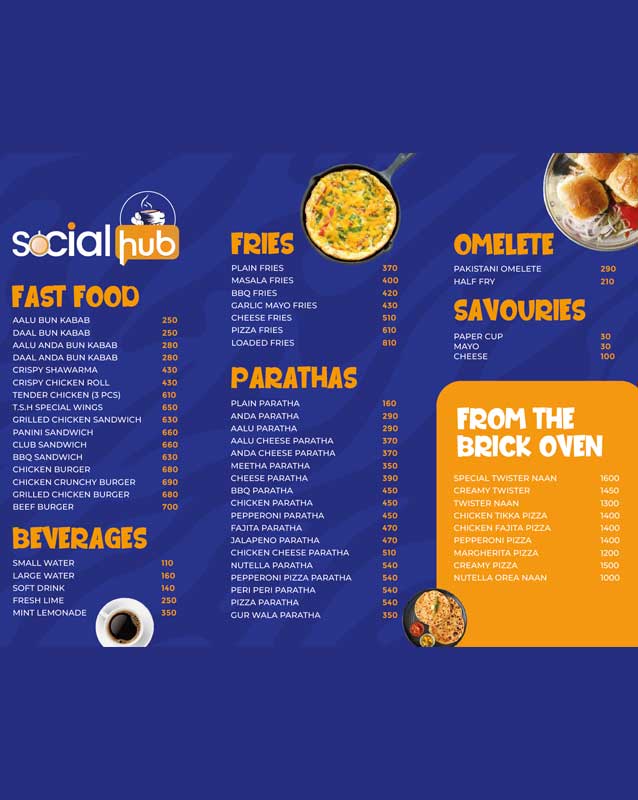 The Social Hub menu