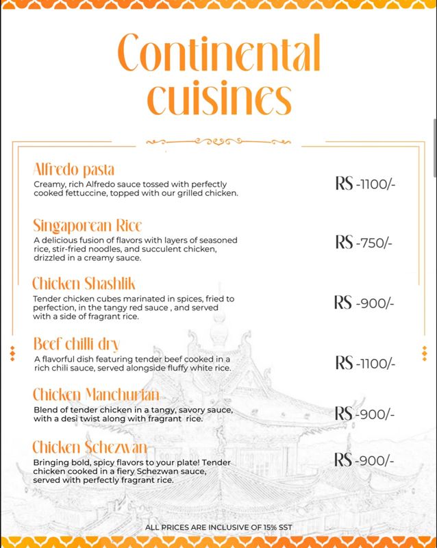 The Stove Club menu