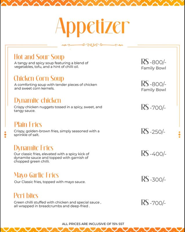 The Stove Club menu