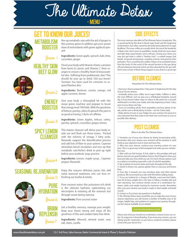 The Ultimate Detox menu