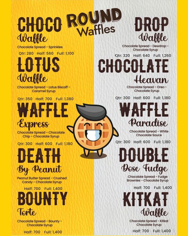 The Waffle Station menu