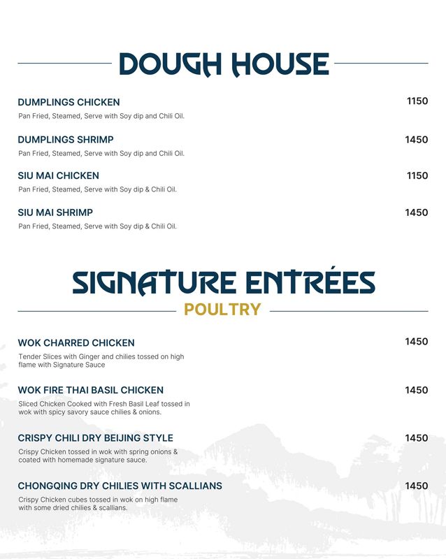 The Wok Hei menu
