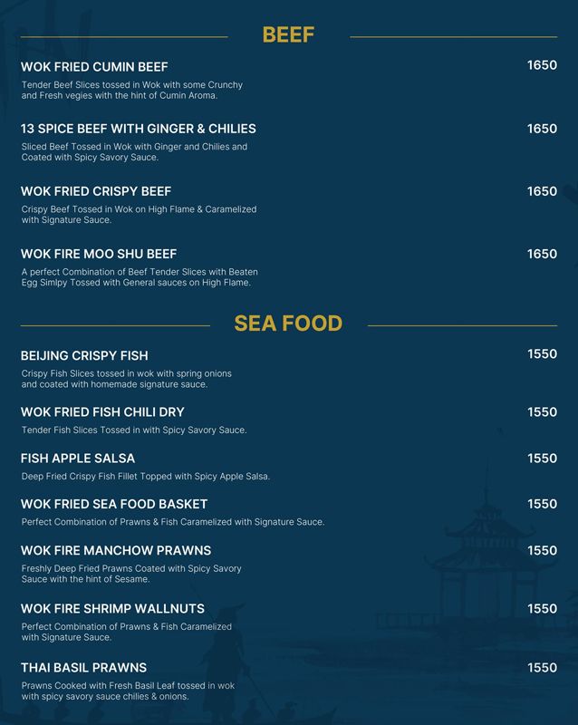 The Wok Hei menu