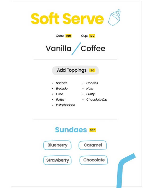 Thirsty ‘The Soda Shop’ menu