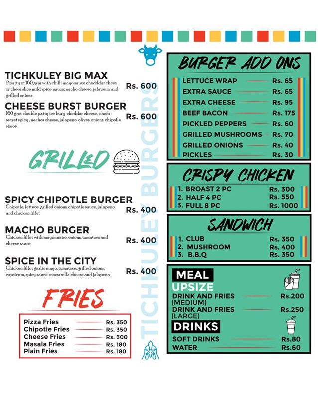 Tichkuley menu