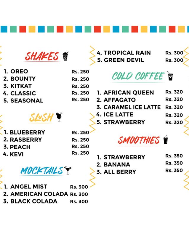 Tichkuley menu