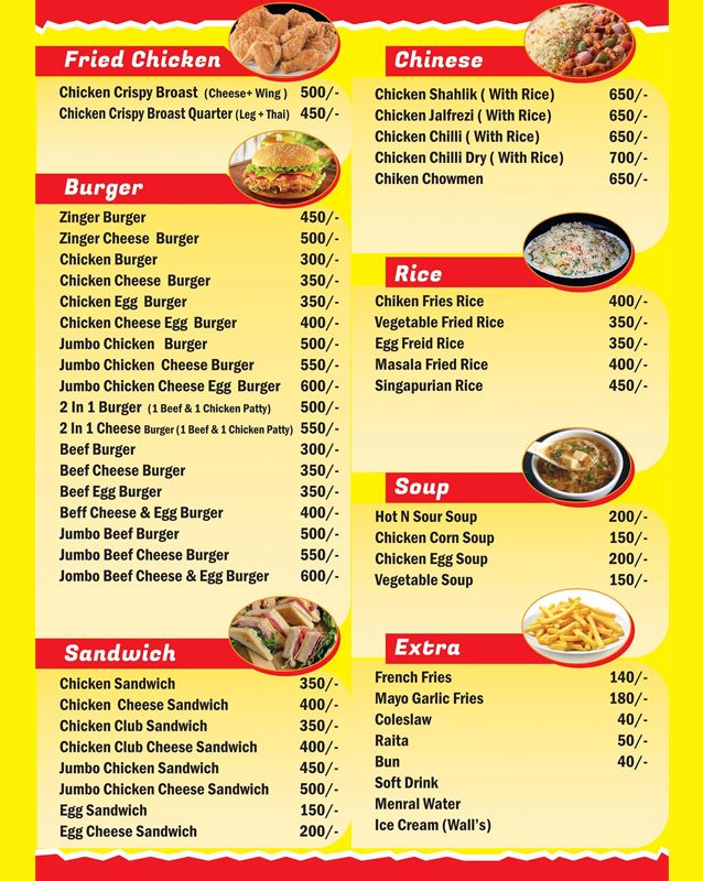Time's Broast menu