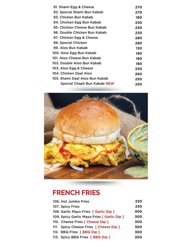 Tipu Burger & Broast menu