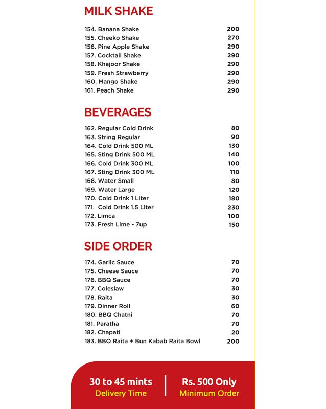 Tipu Burger & Broast menu