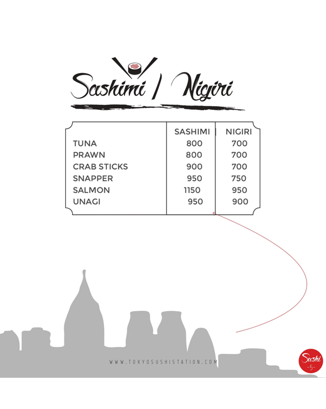 Tokyo Sushi Station menu