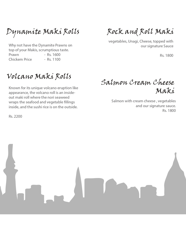 Tokyo Sushi Station menu