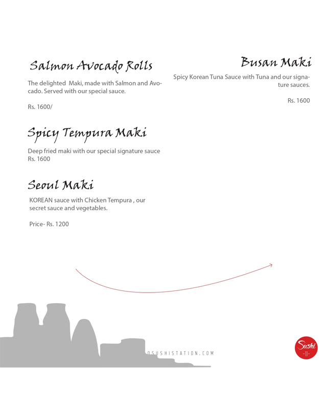 Tokyo Sushi Station menu