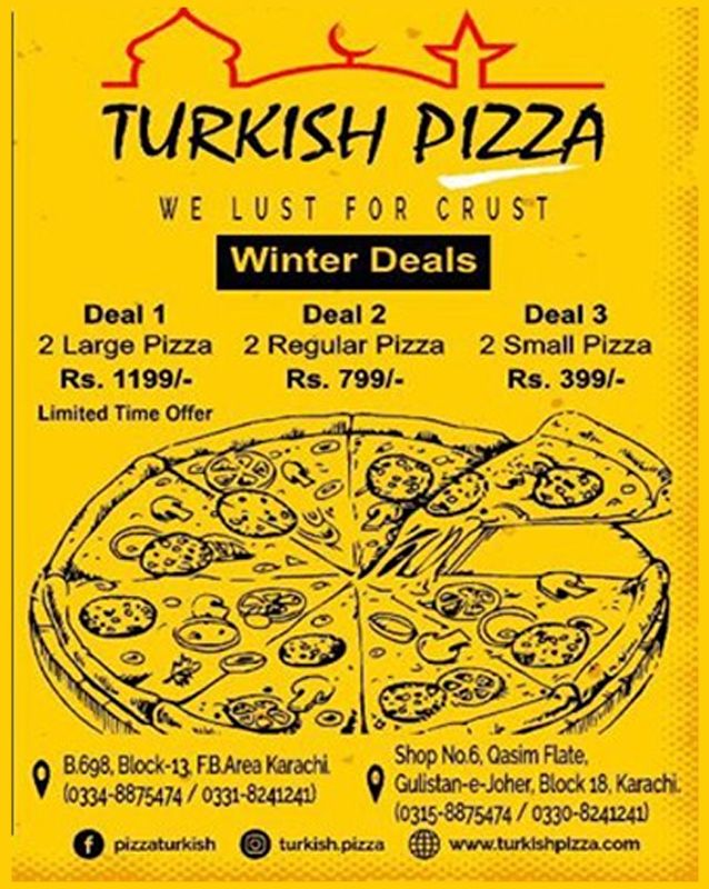 Turkish Pizza menu