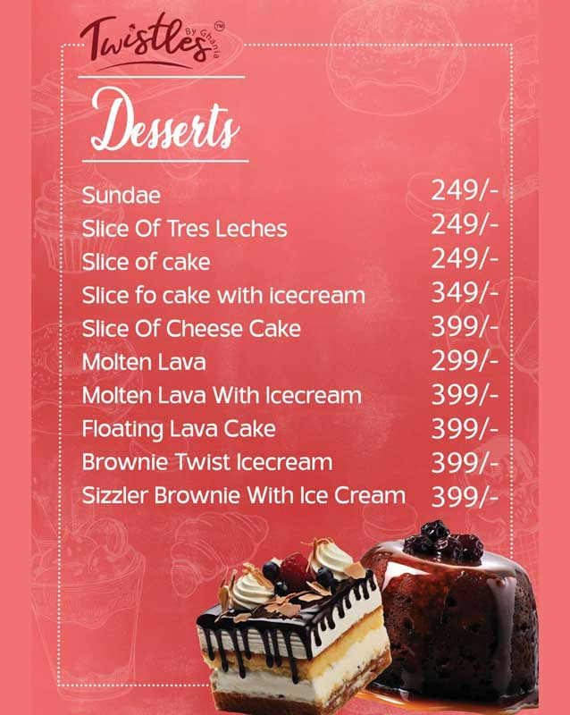 Twistles by Ghania menu