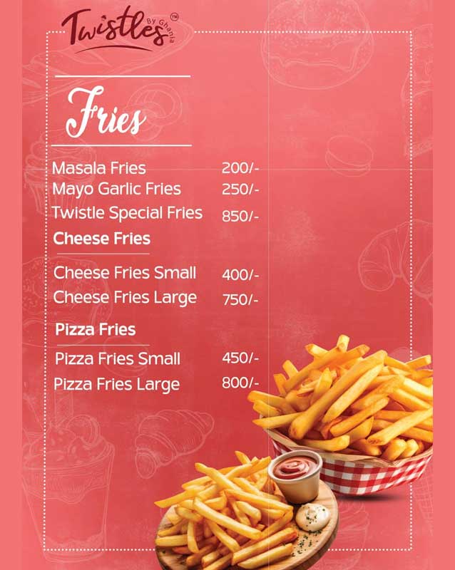 Twistles by Ghania menu