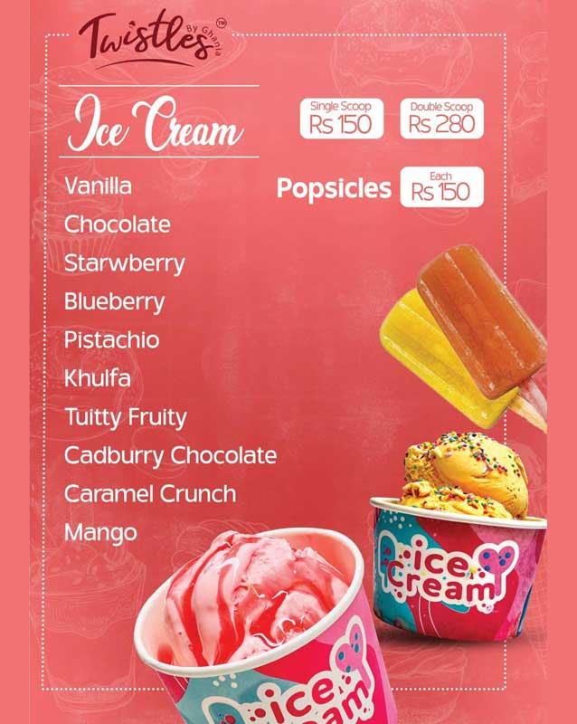Twistles by Ghania menu
