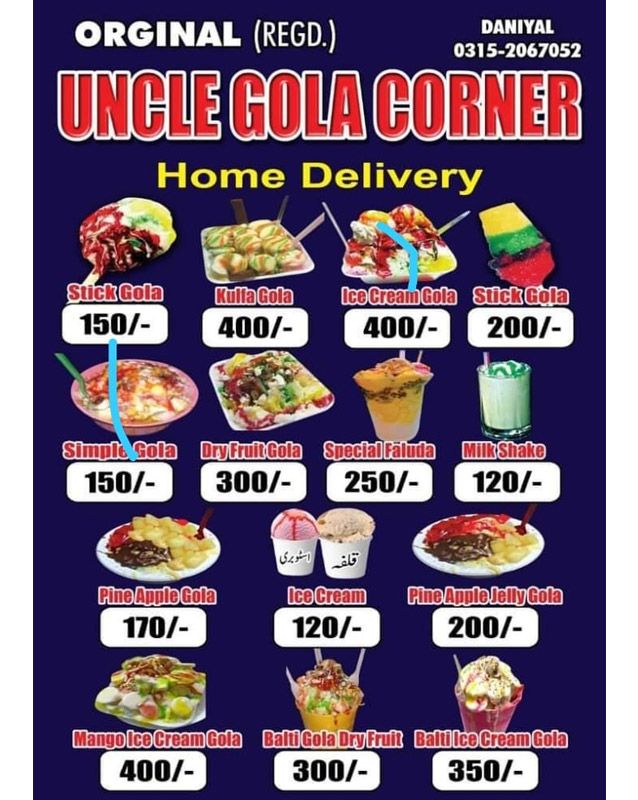 Uncle Gola Corner menu