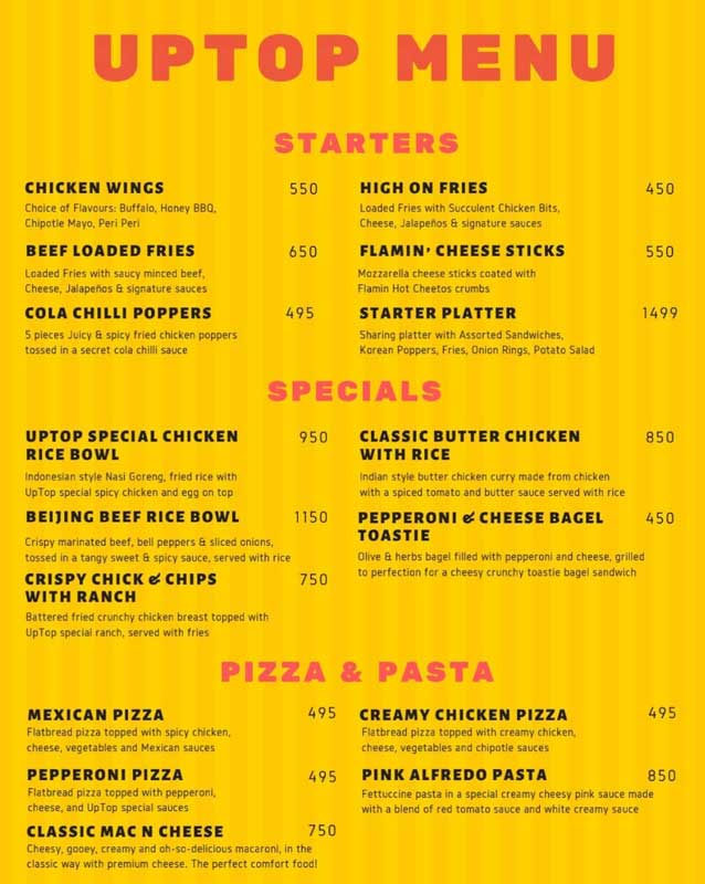 UpTop menu