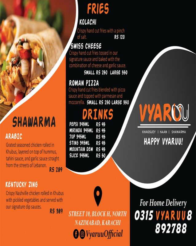 Vyaruu menu