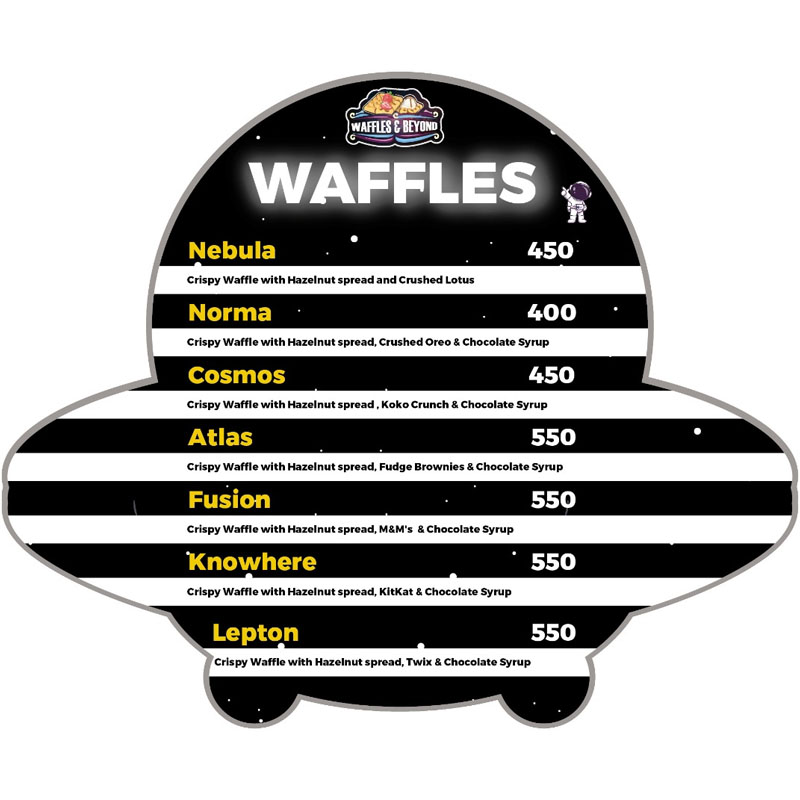 Waffles & Beyond menu