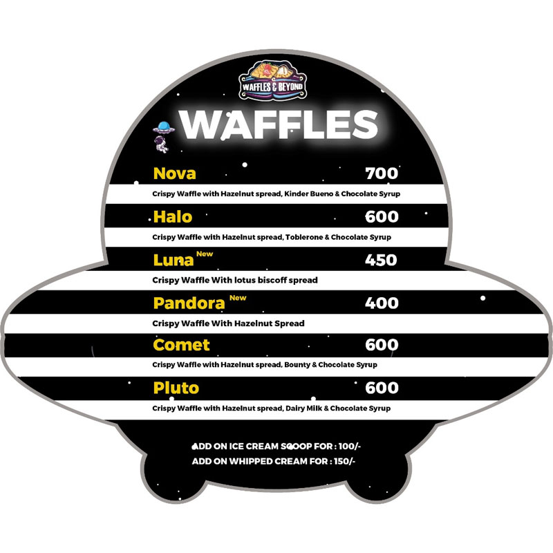 Waffles & Beyond menu