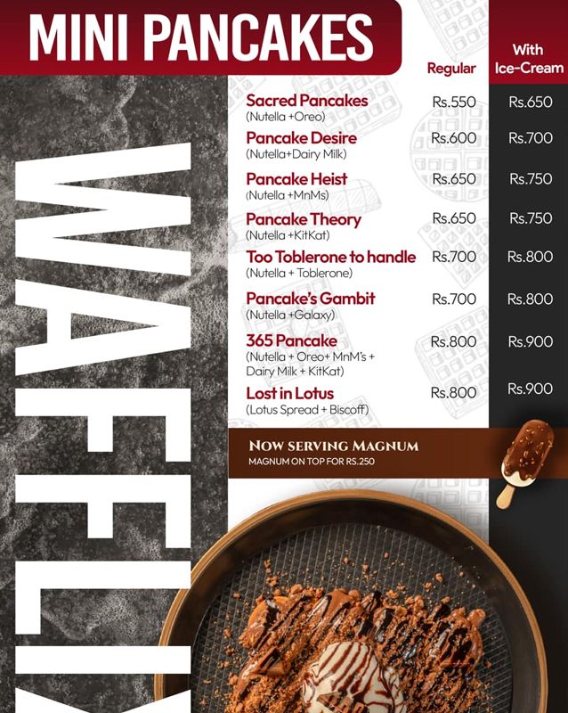 Wafflix menu