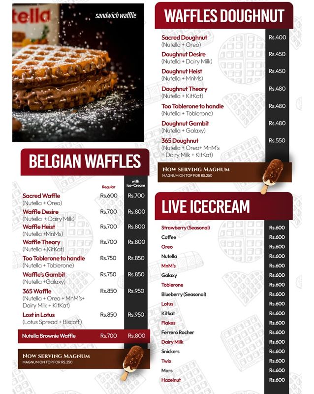 Wafflix menu