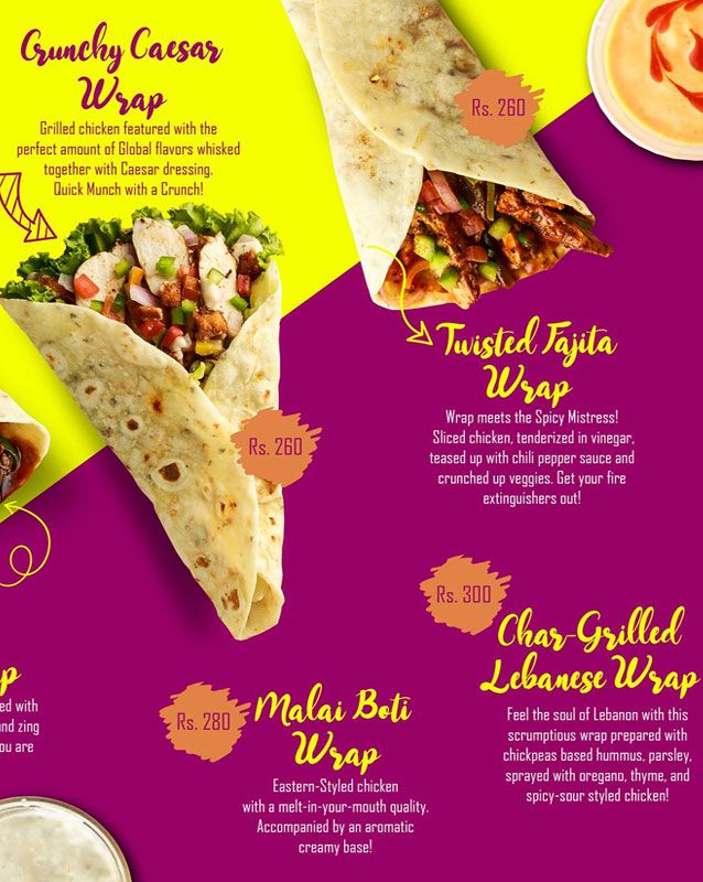 Wah Paratha menu