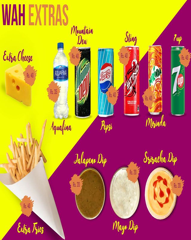 Wah Paratha menu